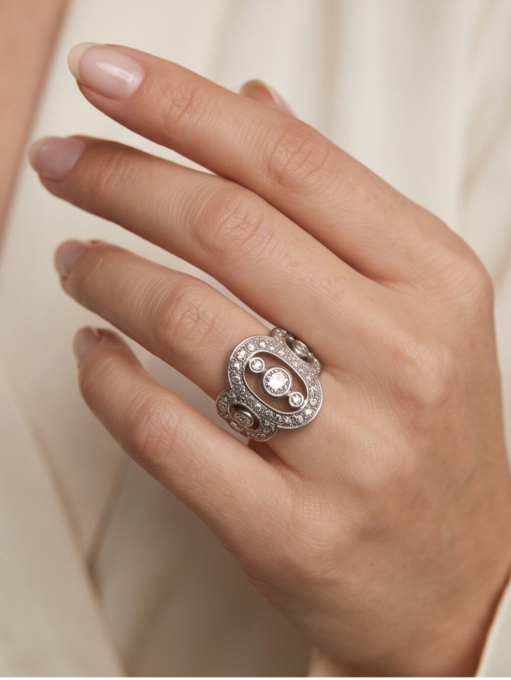 Elegant Sterling Silver 925 Ring with CZ sz 6